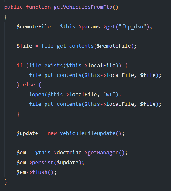 Récupération du fichier XML depuis le serveur FTP