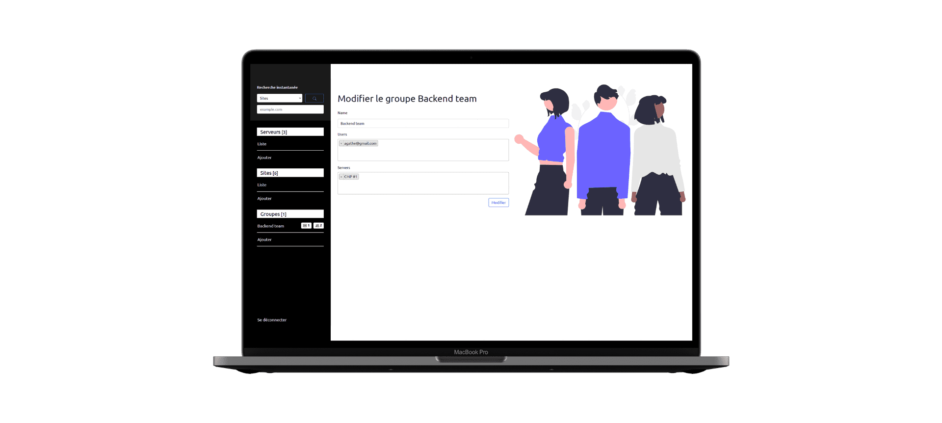 Mockup de l'application